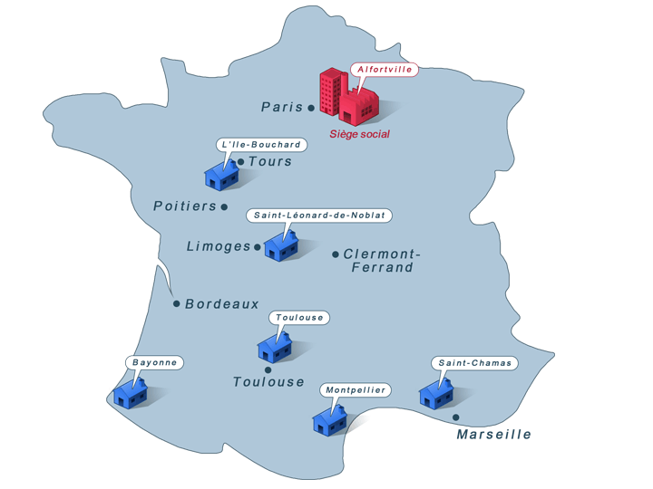 Actiplan - carte des agences Actiplan en France